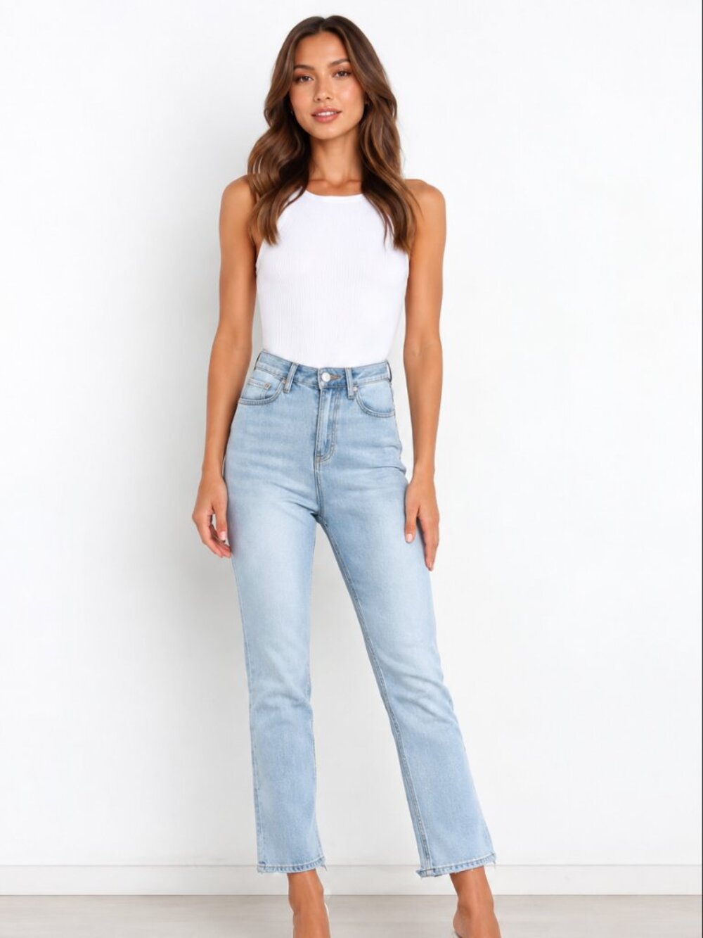 Petal & Pup Light Blue Wash Cropped Stretch Jeans